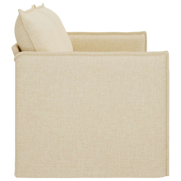 Cremefarbenes Stoffsofa, 196 cm