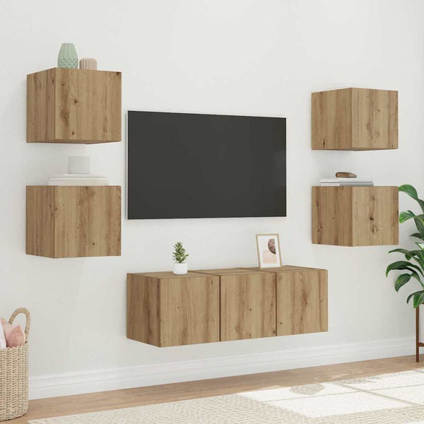 TV-Wandschrank Eiche mit LED