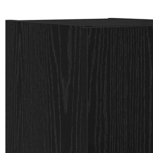 vidaXL Meuble TV mural avec LED noir aspect chêne 30,5 x 35 x 30 cm