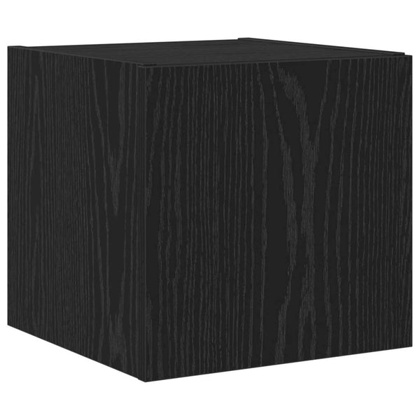 vidaXL Meuble TV mural avec LED noir aspect chêne 30,5 x 35 x 30 cm