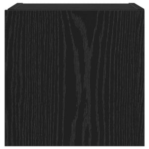 vidaXL Meuble TV mural avec LED noir aspect chêne 30,5 x 35 x 30 cm