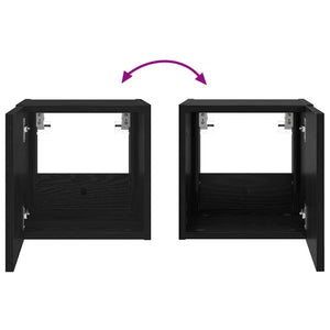 vidaXL Meuble TV mural avec LED noir aspect chêne 30,5 x 35 x 30 cm