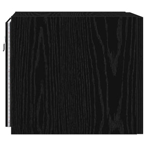 vidaXL Meuble TV mural avec LED noir aspect chêne 30,5 x 35 x 30 cm