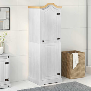 Weißer Kleiderschrank Kiefer Massivholz 55x52x170 cm