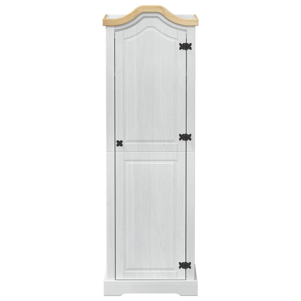 Weißer Kleiderschrank Kiefer Massivholz 55x52x170 cm