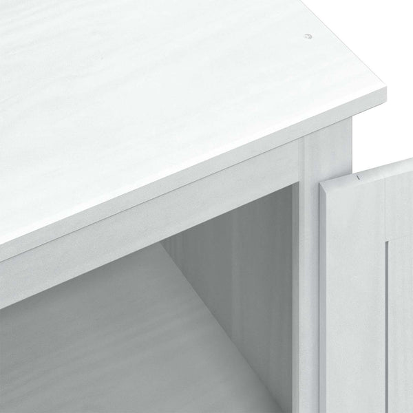 Weißer Kleiderschrank Kiefer Massivholz 55x50x170cm