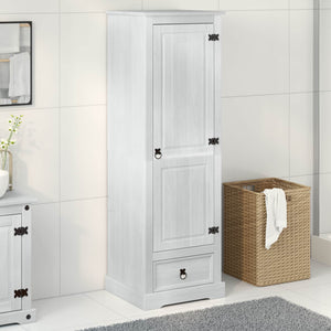 Weißer Kleiderschrank Kiefer Massivholz 55x50x170cm