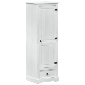 Weißer Kleiderschrank Kiefer Massivholz 55x50x170cm