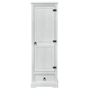 Weißer Kleiderschrank Kiefer Massivholz 55x50x170cm