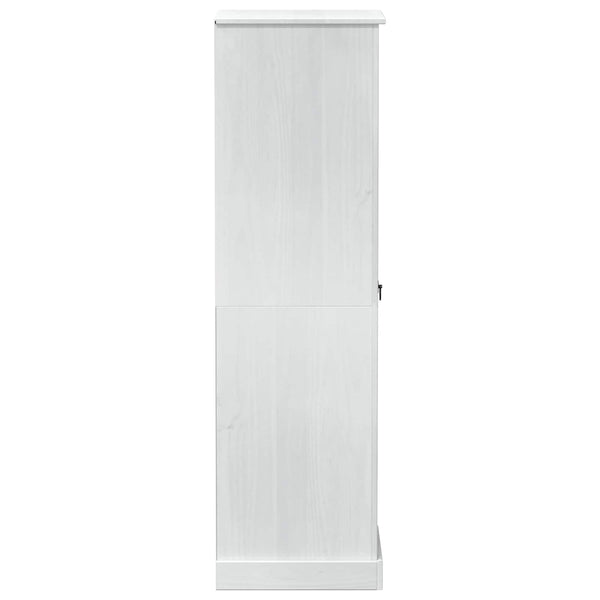 Weißer Kleiderschrank Kiefer Massivholz 55x50x170cm