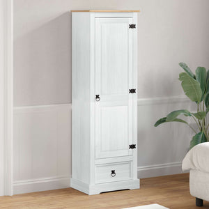 Weißer Kleiderschrank Kiefer Massivholz 55x38x170cm