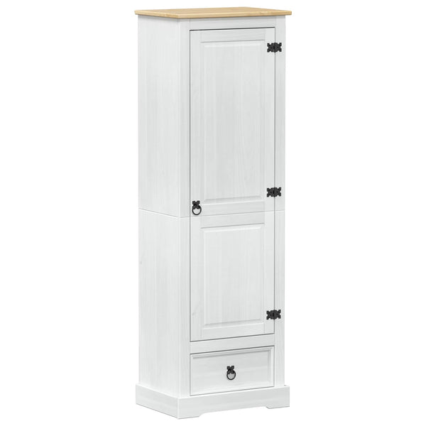 Weißer Kleiderschrank Kiefer Massivholz 55x38x170cm