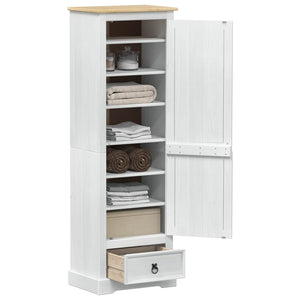 Weißer Kleiderschrank Kiefer Massivholz 55x38x170cm