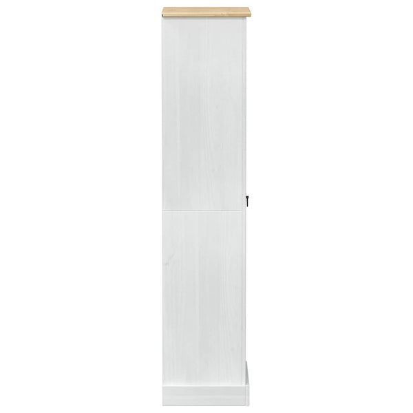 Weißer Kleiderschrank Kiefer Massivholz 55x38x170cm