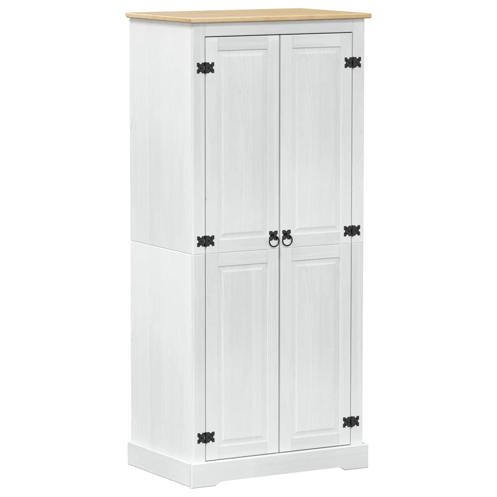 Kleiderschrank Weiß Kiefer Massivholz 76x50x170cm