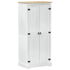 Kleiderschrank Weiß Kiefer Massivholz 76x50x170cm