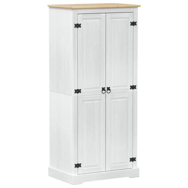Kleiderschrank Weiß Kiefer Massivholz 76x50x170cm