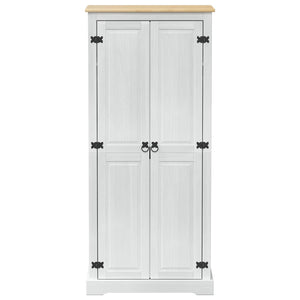 Kleiderschrank Weiß Kiefer Massivholz 76x50x170cm