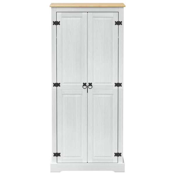 Kleiderschrank Weiß Kiefer Massivholz 76x50x170cm