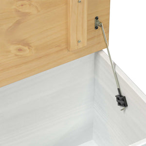 vidaXL Coffre de rangement Blanc 90 x 78 x 45 cm Bois de pin massif