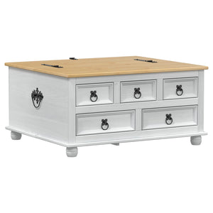 vidaXL Coffre de rangement Blanc 90 x 78 x 45 cm Bois de pin massif