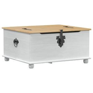 vidaXL Coffre de rangement Blanc 90 x 78 x 45 cm Bois de pin massif