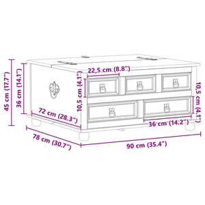vidaXL Coffre de rangement Blanc 90 x 78 x 45 cm Bois de pin massif