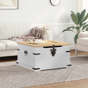 Weiße Aufbewahrungsbox Kiefernholz 78x78x45cm