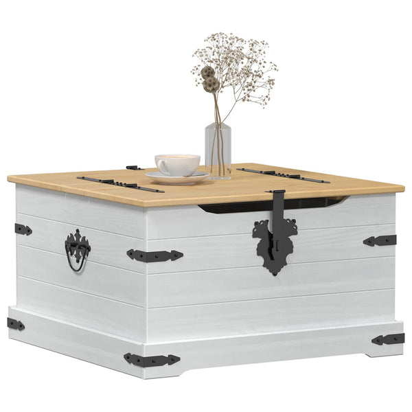 Weiße Aufbewahrungsbox Kiefernholz 78x78x45cm