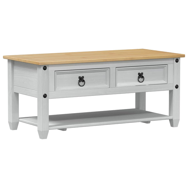 Weißer Couchtisch Kiefer Massivholz 100cm