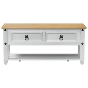 Weißer Couchtisch Kiefer Massivholz 100cm
