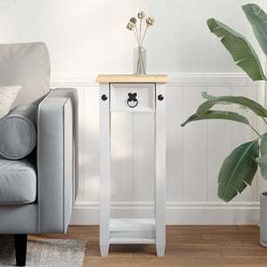 vidaXL Support de plantes blanc 30 x 30 x 73 cm Bois de pin massif