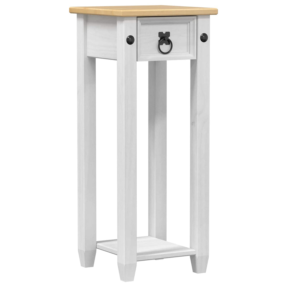 Weißer Pflanzenständer Kiefer Massivholz 73cm