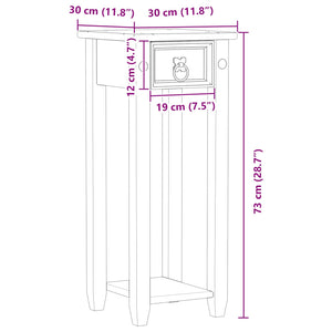 vidaXL Support de plantes blanc 30 x 30 x 73 cm Bois de pin massif