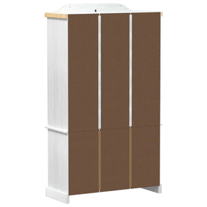 Weiße Vitrine Kiefer Massivholz 103,5x180 cm