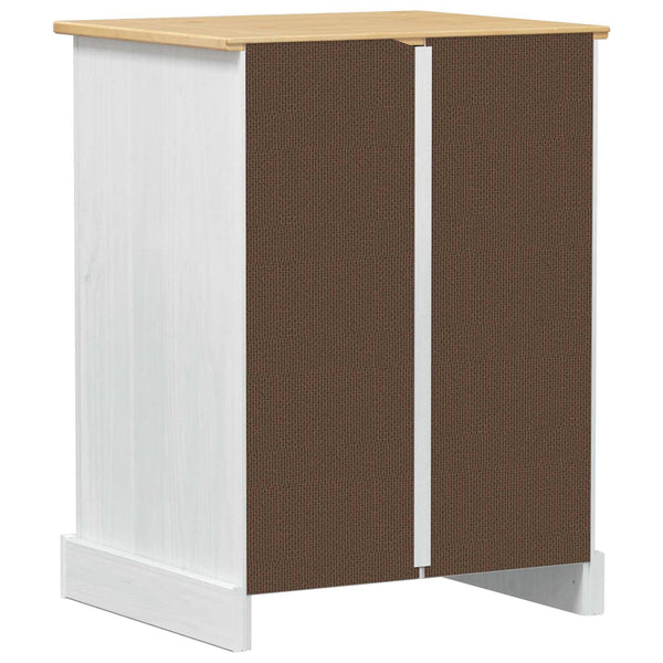 vidaXL Meuble Hi-Fi Blanc 60 x 50 x 82 cm Bois de pin massif
