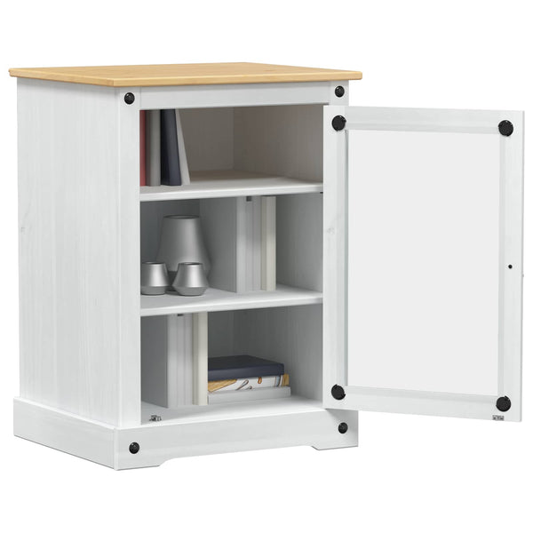 vidaXL Meuble Hi-Fi Blanc 60 x 50 x 82 cm Bois de pin massif