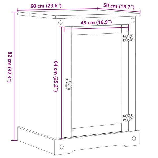 vidaXL Meuble Hi-Fi Blanc 60 x 50 x 82 cm Bois de pin massif