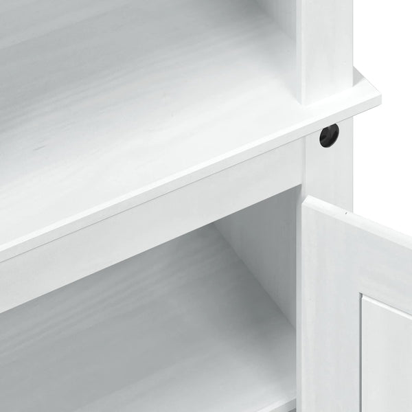 Highboard Weiß Kiefer Massivholz 74x38x170cm