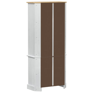 Highboard Weiß Kiefer Massivholz 74x38x170cm
