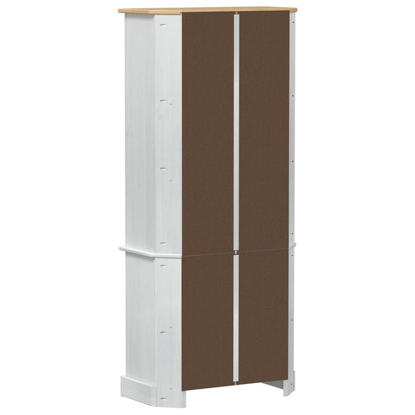 Highboard Weiß Kiefer Massivholz 74x38x170cm