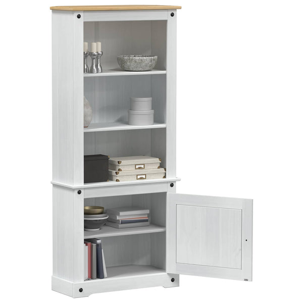 Highboard Weiß Kiefer Massivholz 74x38x170cm