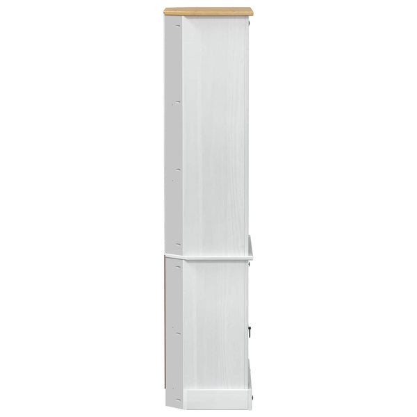 Highboard Weiß Kiefer Massivholz 74x38x170cm