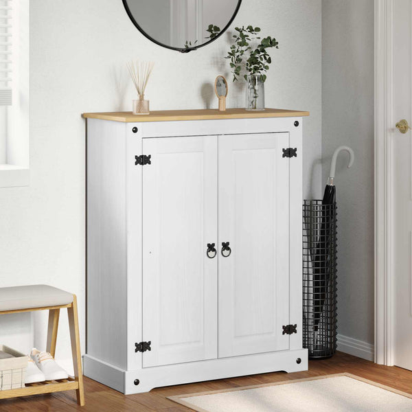 vidaXL Armoire à chaussures Blanc 86 x 38,5 x 108 cm Pin massif