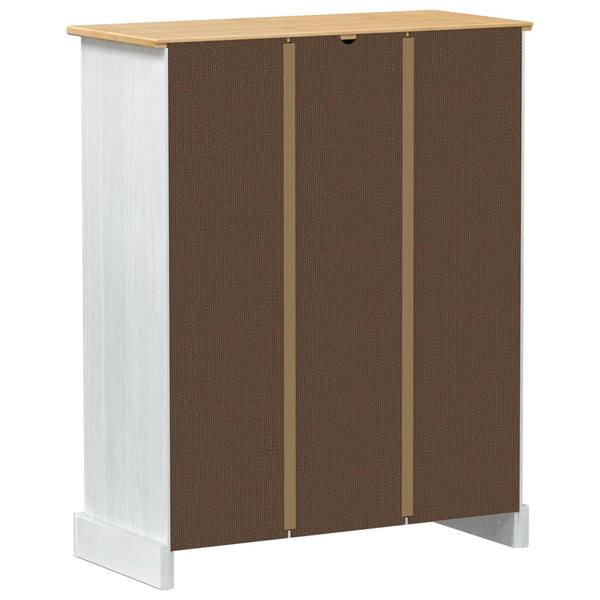 vidaXL Armoire à chaussures Blanc 86 x 38,5 x 108 cm Pin massif