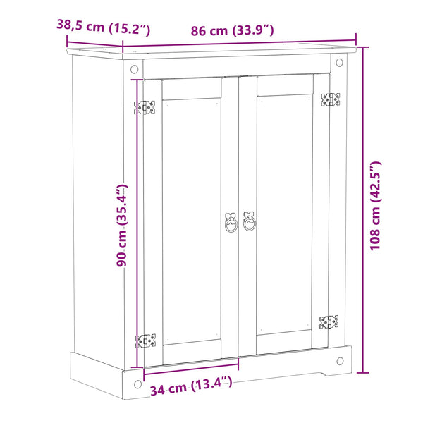 vidaXL Armoire à chaussures Blanc 86 x 38,5 x 108 cm Pin massif