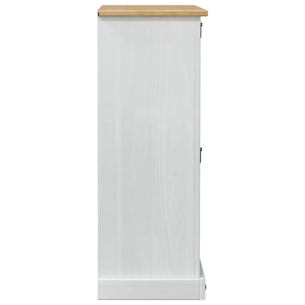 Weißer Schuhschrank Corona Kiefer Massivholz