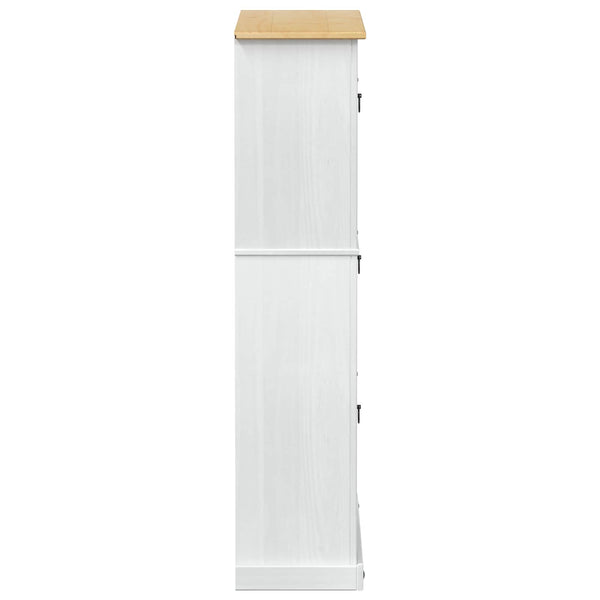 Weißer Schuhschrank Corona Kiefer Massivholz