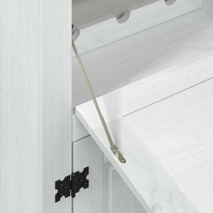Weißer Weinschrank aus Kiefernholz, 97x45x114 cm