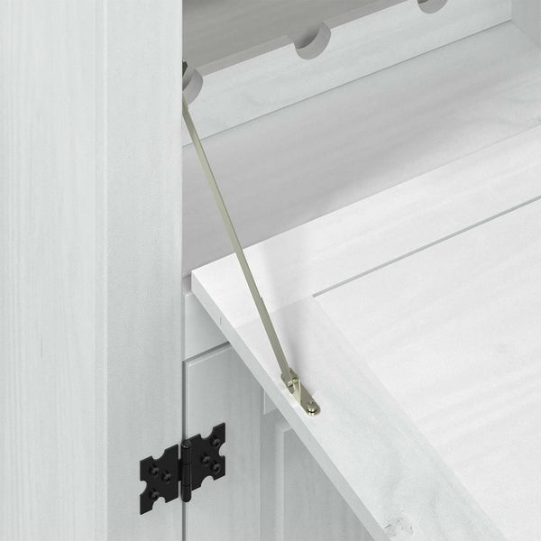Weißer Weinschrank aus Kiefernholz, 97x45x114 cm